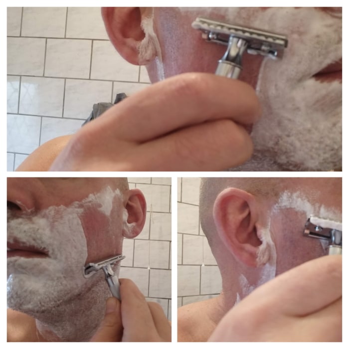 Shaving with a Merkur 34C Safety Razor