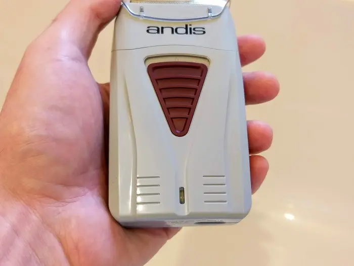 Andis ProFoil Lithium Shaver in hand