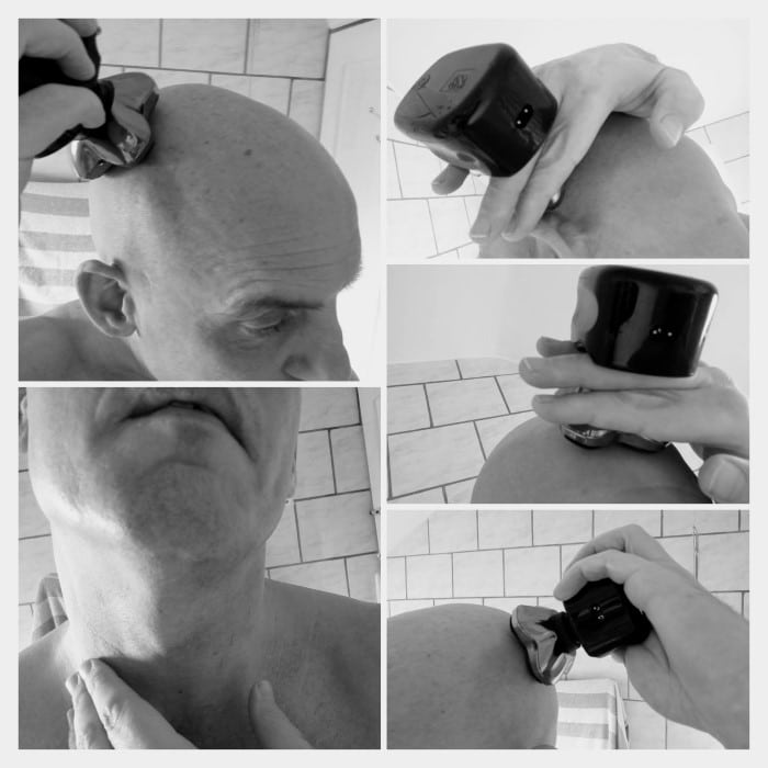 shaving head with the Skull Shaver Pitbull Gold PRO
