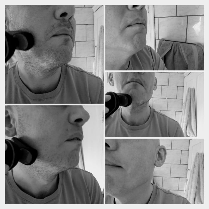 shaving my face with the Braun series 5
