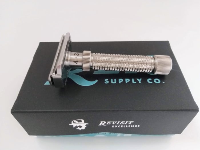 Rex Ambassador adjustable safety razor on its box