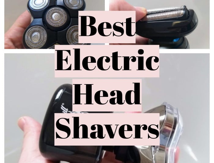 electric head shavers collage