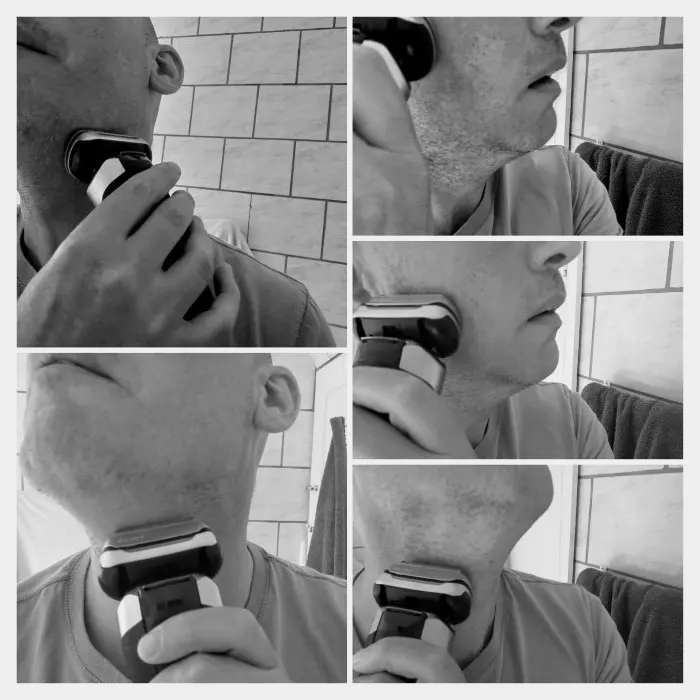 dry shaving with the Braun series 9 shaver