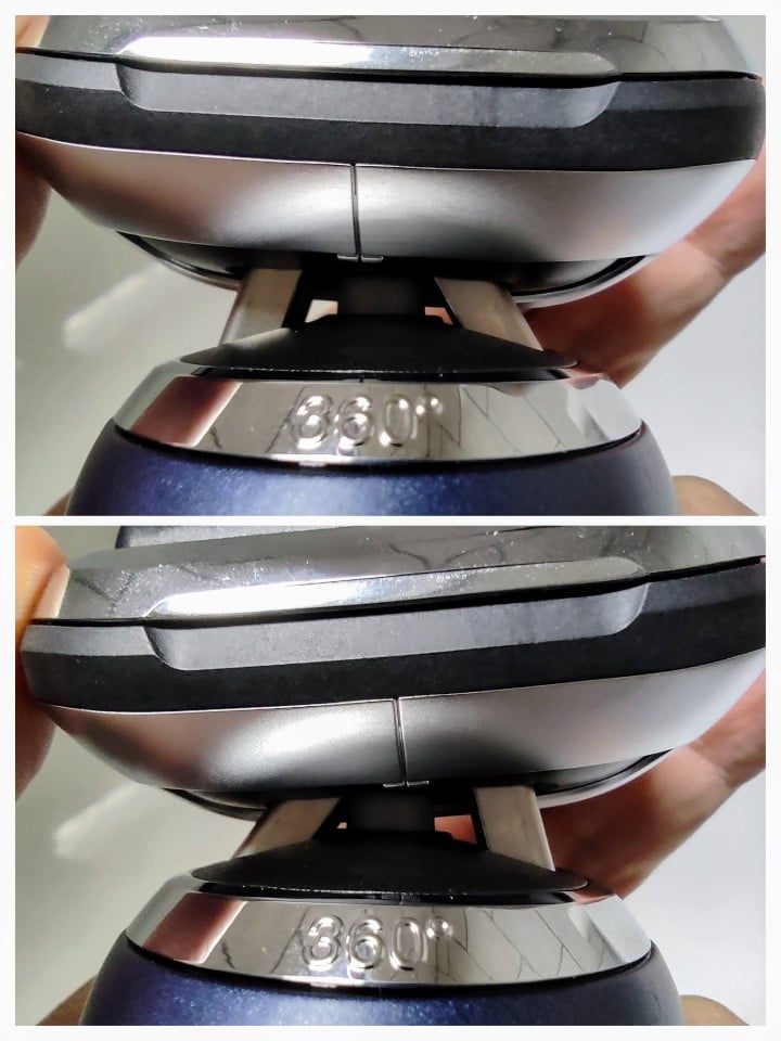 Braun Series 7 close up of flex head movements