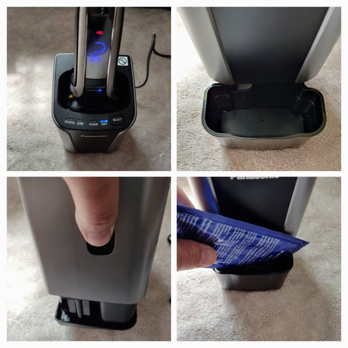 Panasonic Arc 5 charging and cleaning dock collage