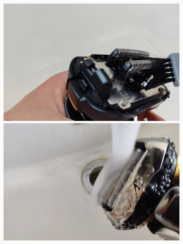 cleaning the Panasonic Arc 5 shaver