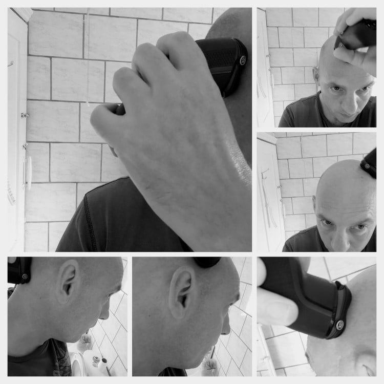 head shaving with the Philips Norelco S3212 shaver
