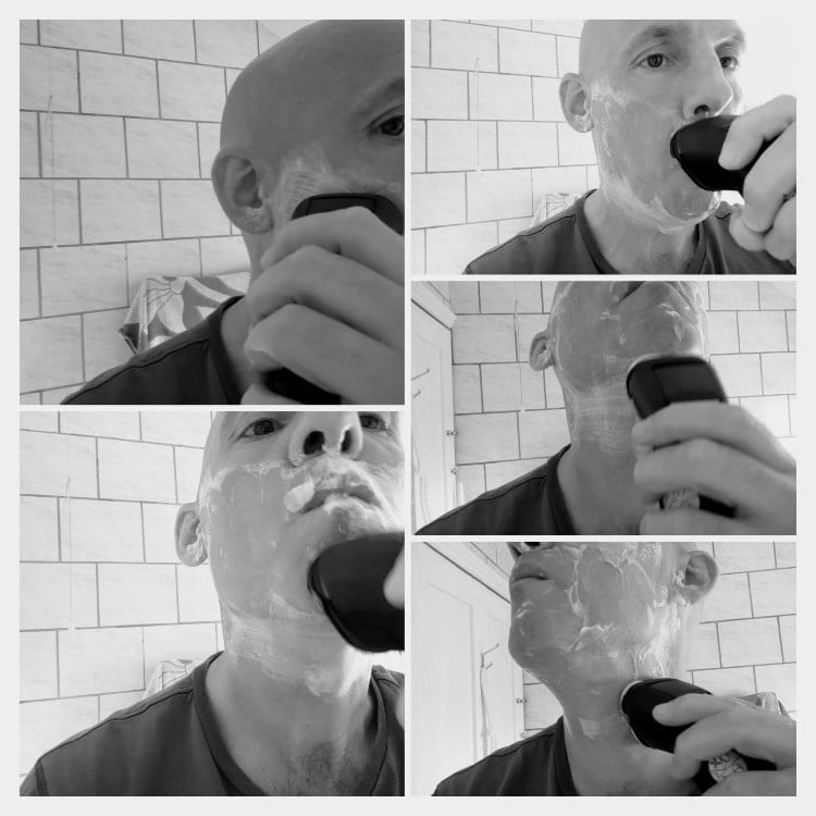 shaving with the Norelco S3212 shaver
