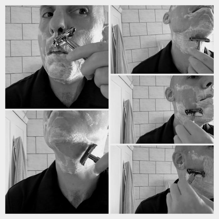 Shaving with the Parker 22R safety razor