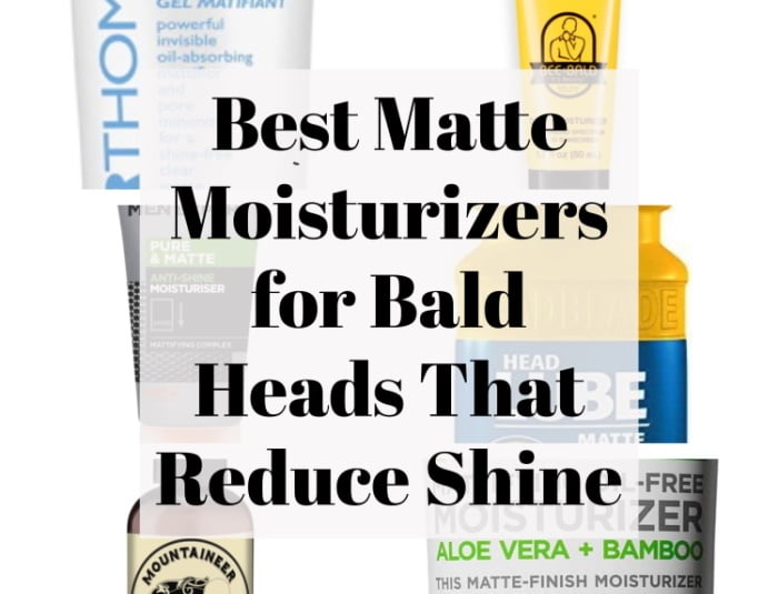 Matte Moisturizers for Bald Heads That Reduce shine collage collection of products