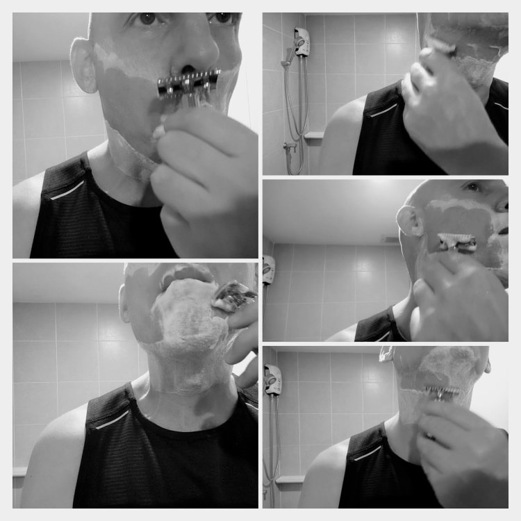 shaving with the Fatip Grande collage