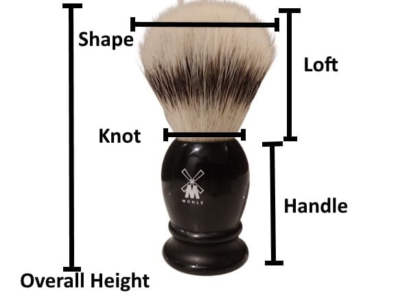 Muhle synthetic shaving brush example of what measurements to check