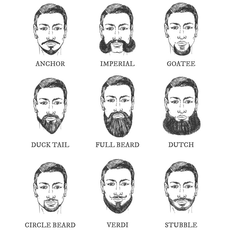 various beard styles drawings