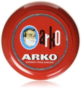 Arko shaving soap tub on white background