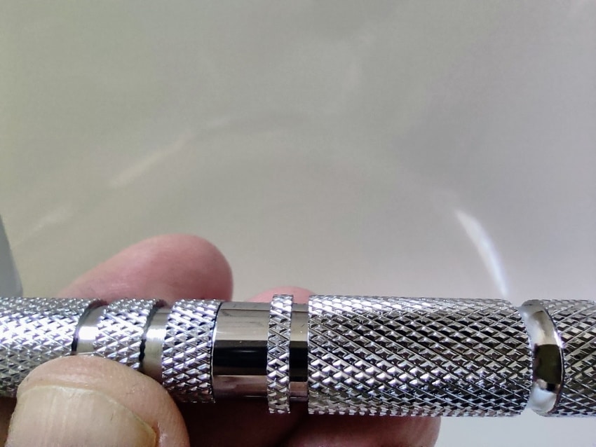 close up of Parker A1-R Travel Safety Razor handle
