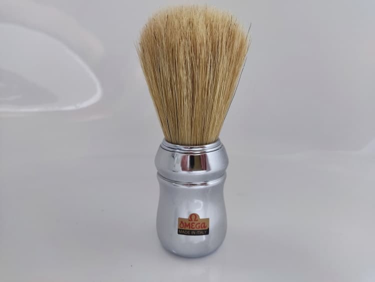 Omega 10048 Professional Shaving Brush in bathroom