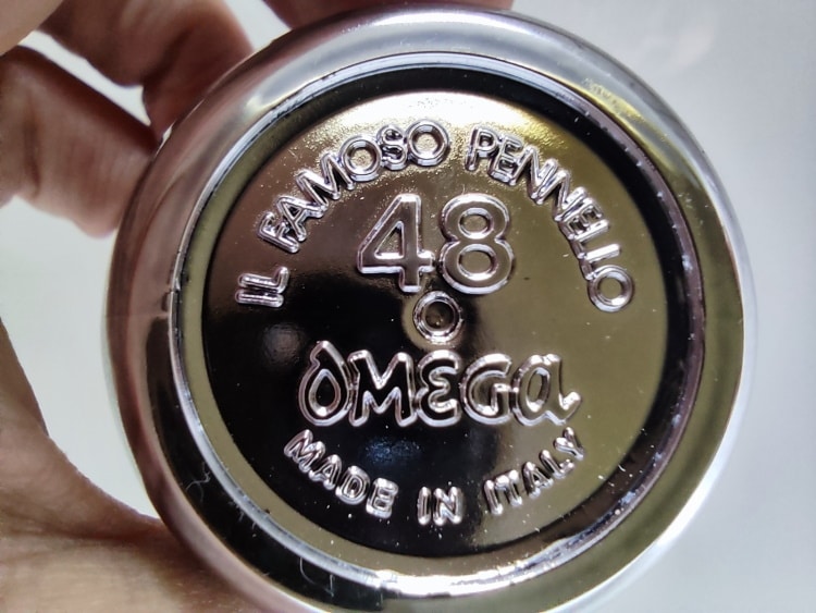 Omega 10048 Professional Shaving Brush logo on the bottom