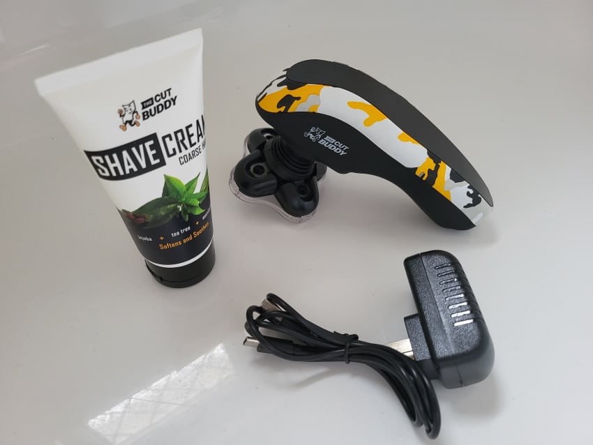 Bald Buddy Shaver unboxed with components together