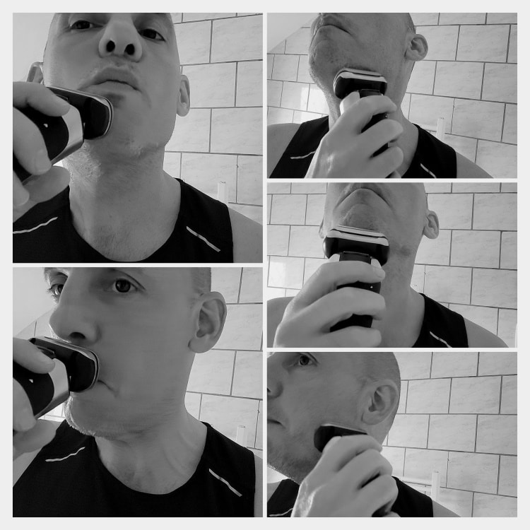 collage of me shaving with a Braun Series 9 Pro shaver