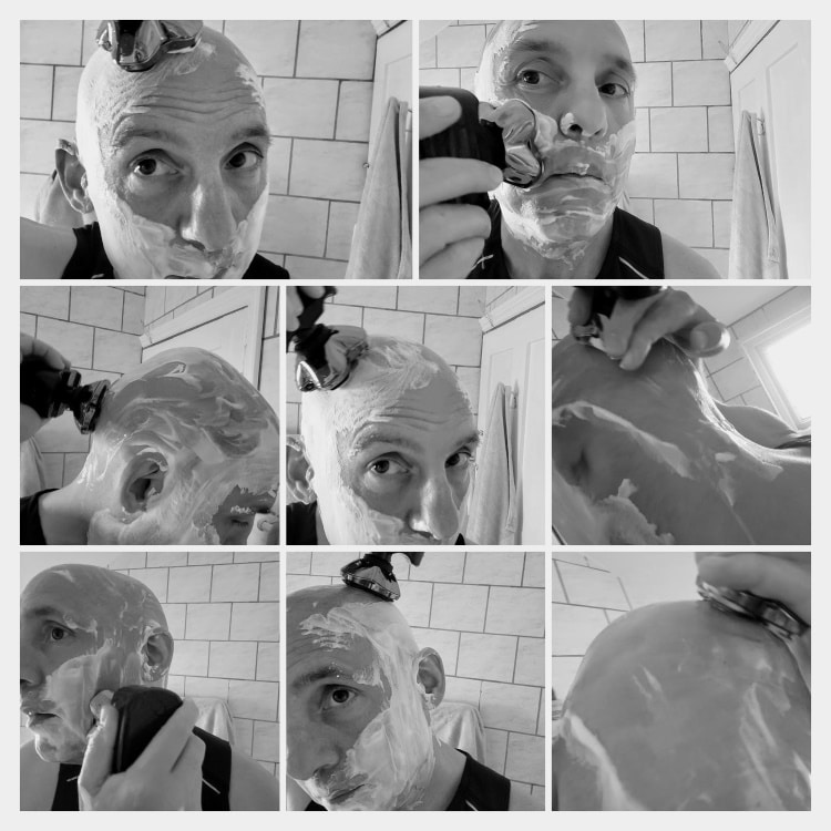 wet shaving with cream with the Skull Shaver Pitbull Silver Pro