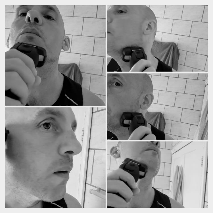 collage of shaving with the Panasonic arc 6