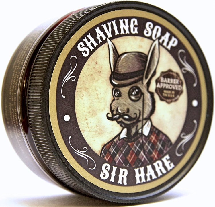 Sir Hare Barbershop Fragrance Shaving Soap in a jar on white background