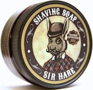 Sir Hare Shaving Soap in a jar on white background