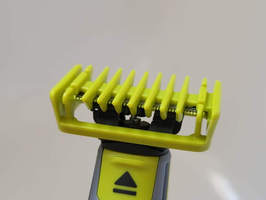 close up of Philips OneBlade blade body groom attachment