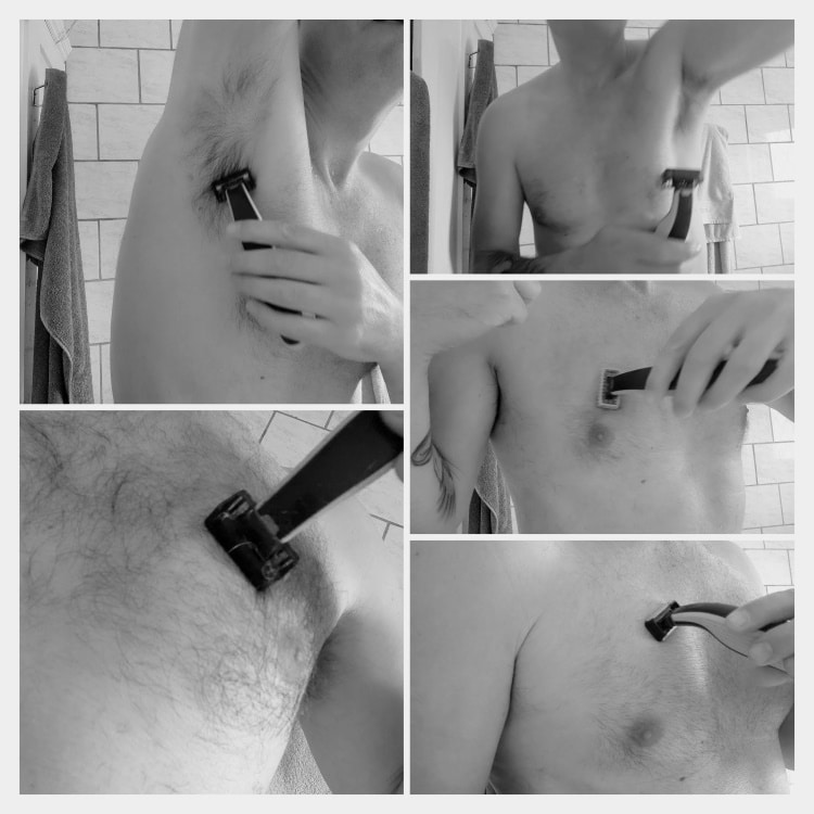 collage of body grooming with the Philips OneBlade shaver