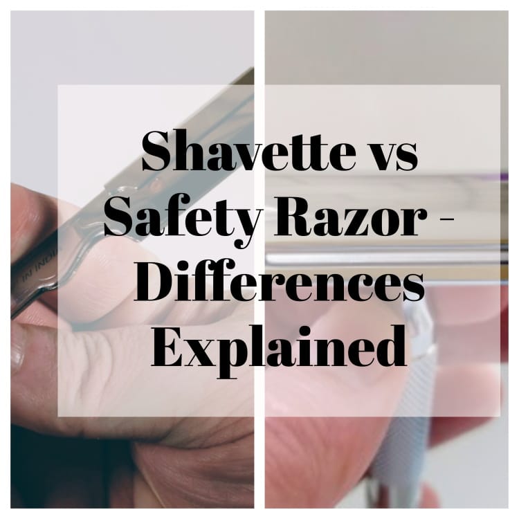 shavette and safety razor side by side with text