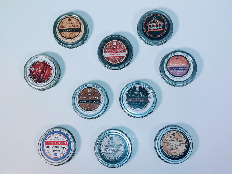Collection of travel WSP shaving soaps