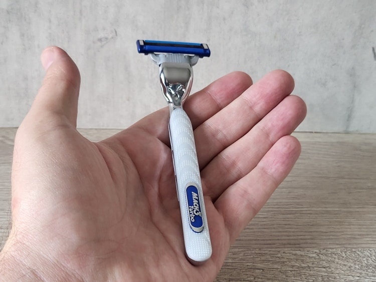 Gillette Mach3 Turbo laying on hand