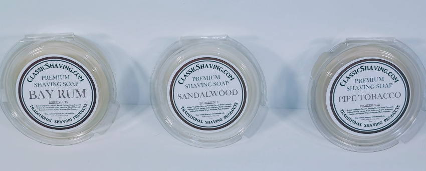 three popular shaving soaps from classicshaving company