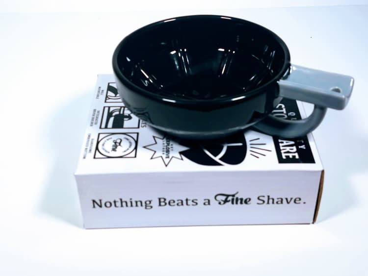 Fine Accoutrements Shaving Bowl on a presentation box