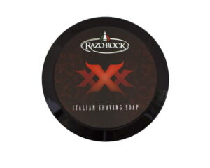 RazoRock XXX Shaving Soap tub on white background