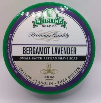 stirling bergamot lavender shaving soap tub