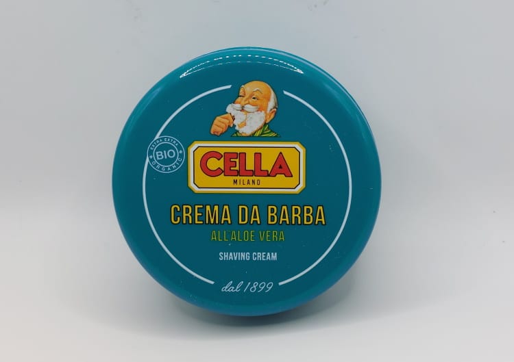 Cella Milano Aloe Vera shaving cream soap jar standing up