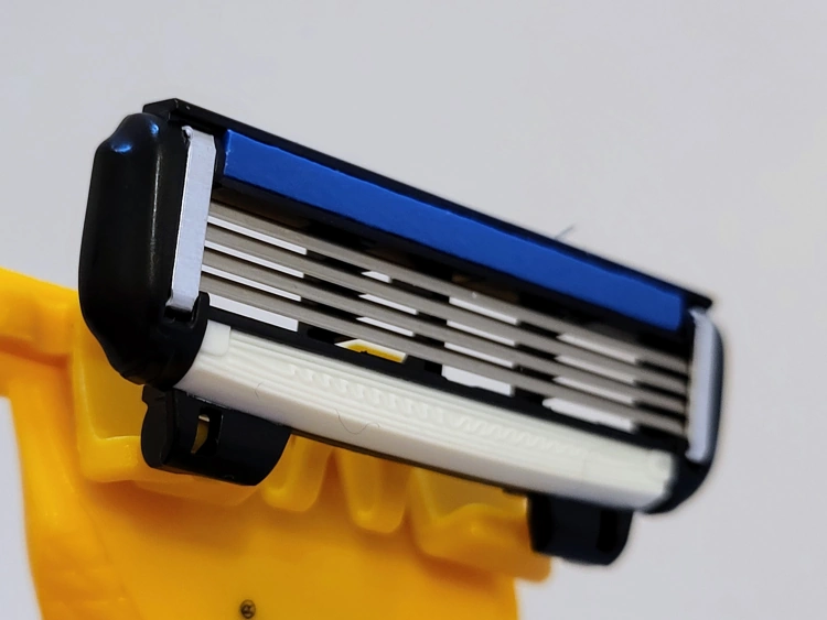 close up of the blade at an angle on the HeadBlade ATX Razor