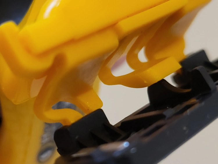 close up of the section where the HeadBlade ATX blade attaches to the adapter