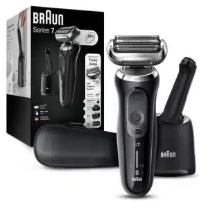 Braun Series 7 360 Flex Head with box and components on white background