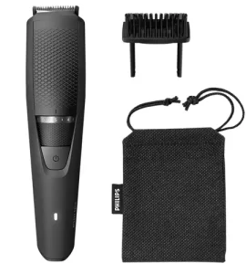 Philips Norelco Series 3000 beard trimmer with attachment on white background