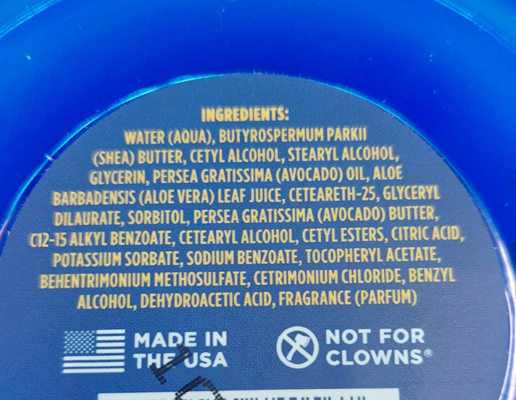 close up of Best Damn Beard Amplifier ingredients on the tub