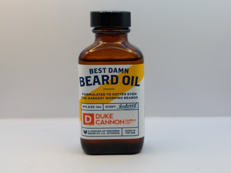 Best Damn Beard Oil bottle unopened at normal angle