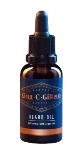 King C Gillette Beard Oil bottle on white background