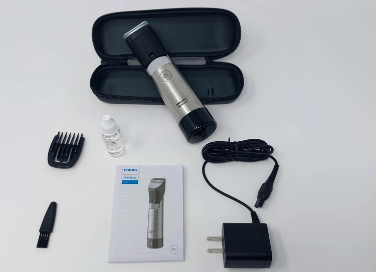 Philips Norelco Series 9000 Prestige Beard Trimmer unboxed with all components