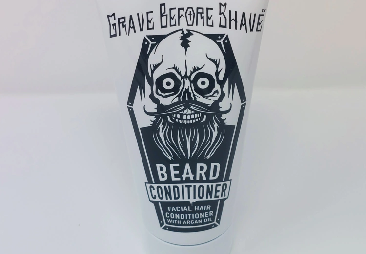 close up of Grave Before Shave Beard Conditioner Tube front picture