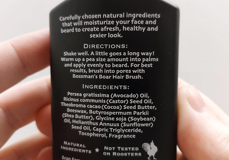 close up of Bossman Beard Jelly ingredients