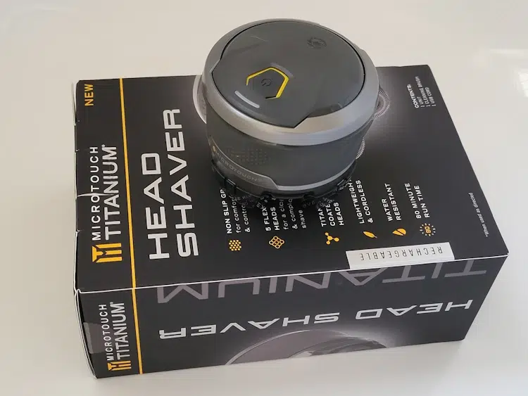 Microtouch Titanium Head Shaver on its presentation box brand new
