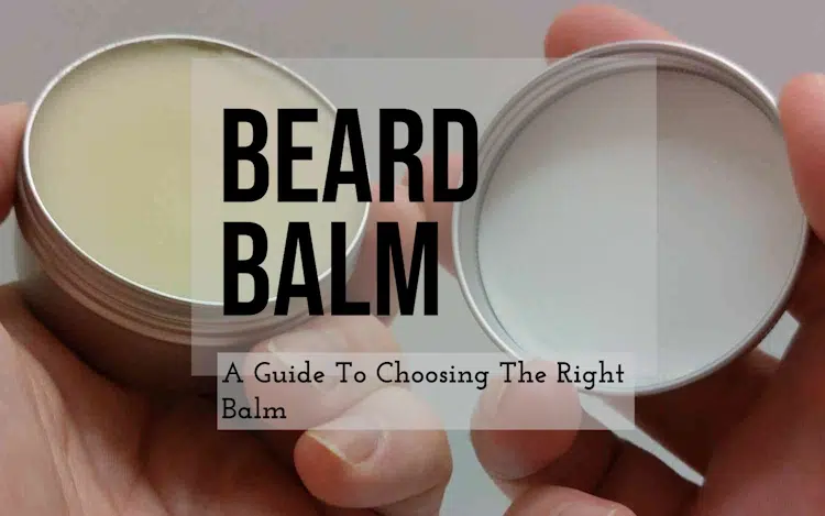beard balm tin opened ready to use with text overlay