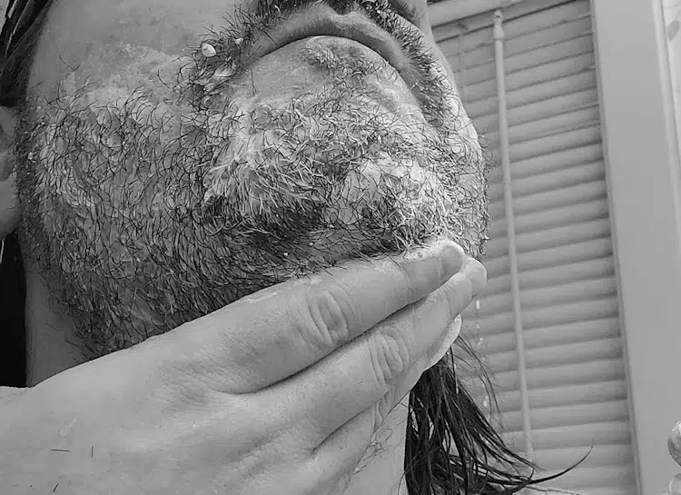 using the Professor Fuzzworthy's Beard Shampoo on face